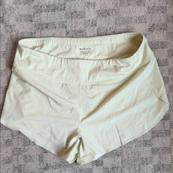 Athleta Soft Yellow Workout Shorts - Picture 1 of 1